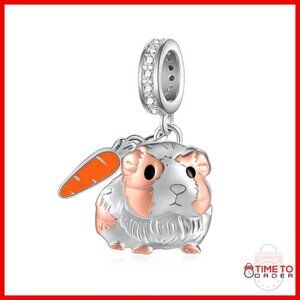 Sterling Silver Guinea Pig Charm Bracelet Jewelry Gift for Women